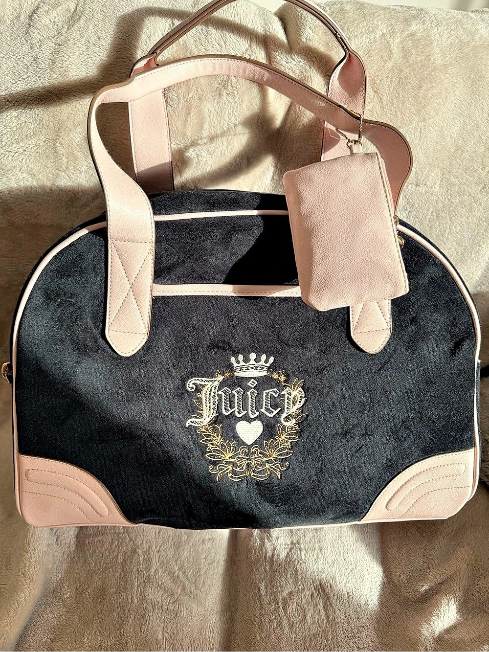 Juicy Couture Black & Pink Travel Bag
